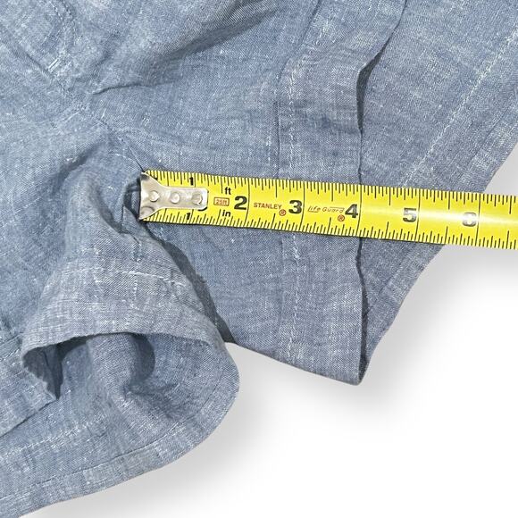 Athleta Womens Size 6 Cabo Linen 4" Shorts Chambray Blue Casual Beach Pockets - Picture 10 of 10